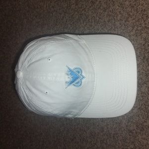 Unbranded Embroidered Strapback White Blue Hat OS